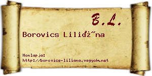 Borovics Liliána névjegykártya